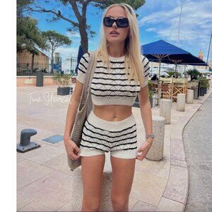 BLOGGER'S FAVE! Zara Striped Knit Shorts NWT